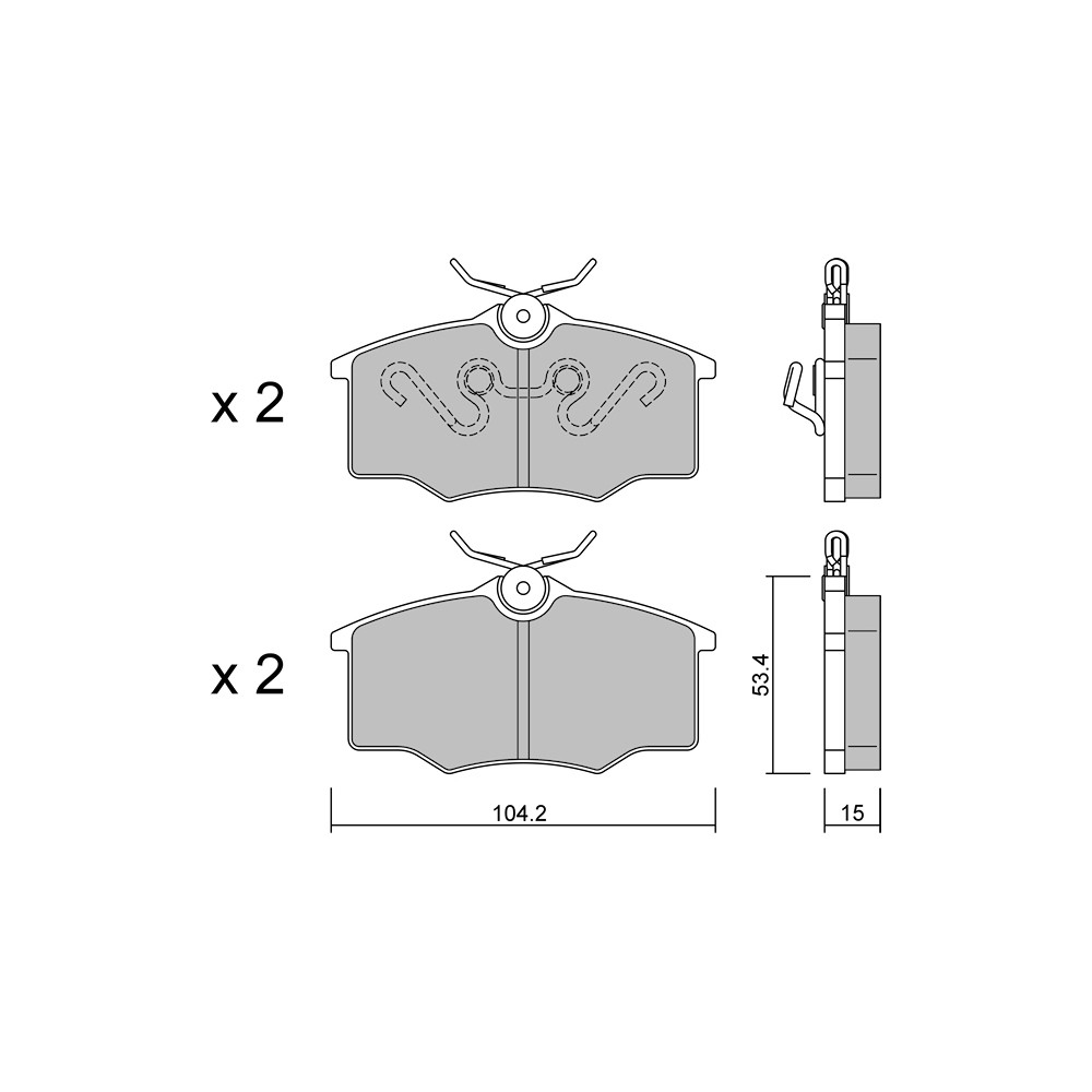 GT2i Club Front brake pads for OPEL Corsa B SW (S93) 2.5 i (P19) 141cv 1998-04-01-2002-12-01 - GT-PC5530 - 3666618586670
