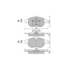 Plaquettes de frein GT2i Club Avant pour FIAT Croma II (194_) 1.9 D Multijet (194AXC1B, 194AXC12) 150cv 2005-06-01-2011-12-01