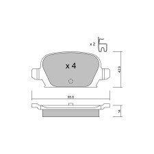 GT2i Club Rear brake pads for OPEL Corsa C (X01) 1.8 (R97) 126cv 2000-09-01-2009-12-01