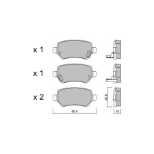 Pastiglie freno posteriori GT2i Club per KIA Venga (YN) 1.6 GT 204cv 2010-02-01-2019-03-01