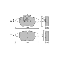 Pastiglie freno anteriori GT2i Club per AUDI A1 I Sportback (8XA, 8XF) 2.0 TFSI quattro 256cv 2011-09-01-2018-10-01 - GT-PC5642 - 3666618586793