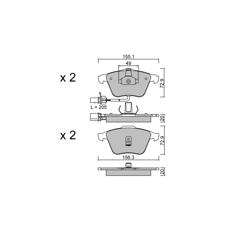 GT2i Club Avant remblokken voor AUDI A6 II Avant (4B5, C5) 2.7 quattro 255pk 1997-12-01-2005-01-01 - GT-PC5650 - 3666618586809