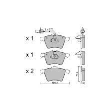 Plaquettes de frein GT2i Club Avant pour VOLKSWAGEN Sharan I (7M8, 7M9, 7M6) 1.8 T 20V 150cv 1995-09-01-