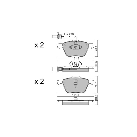 Pastiglie freno anteriori GT2i Club per SEAT Alhambra I (7V8, 7V9) 2.8 V6 4motion 204cv 1996-01-01-2010-03-01