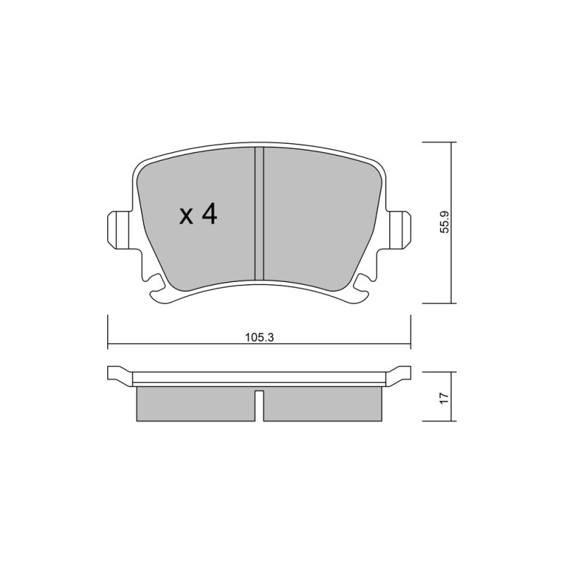 Remblokken GT2i Club Achter voor VOLKSWAGEN Golf V 3.2i V6 R32 2003-09 - Trw remklauwen - GT-PC5690 - 3661768394717