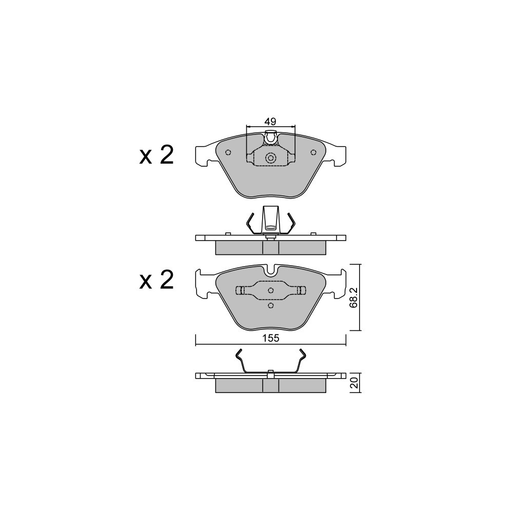GT2i Club Front brake pads for BMW Serie 1 (E81-E82-E87-E88) M 2004-13 - Brake calipers Ate  - GT-PC5740 - 3661768238080