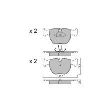GT2i Club Front brake pads for BMW Serie 5 (E39) M5 5.0i V8 313 hp 1995-03 - Brake calipers Ate 