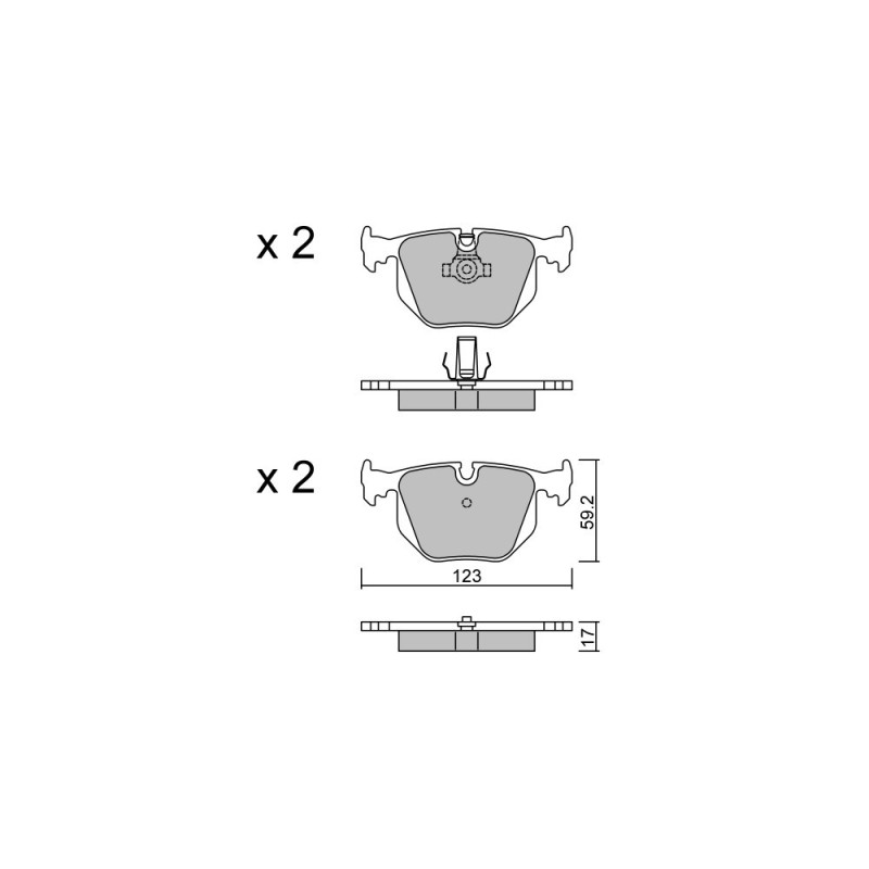 Plăcuțe de frână GT2i Club spate pentru BMW Seria 3 (E46) M3 3.2i V6 1998-05 – Etriere de frână Ate - GT-PC5760 - 3661768552773