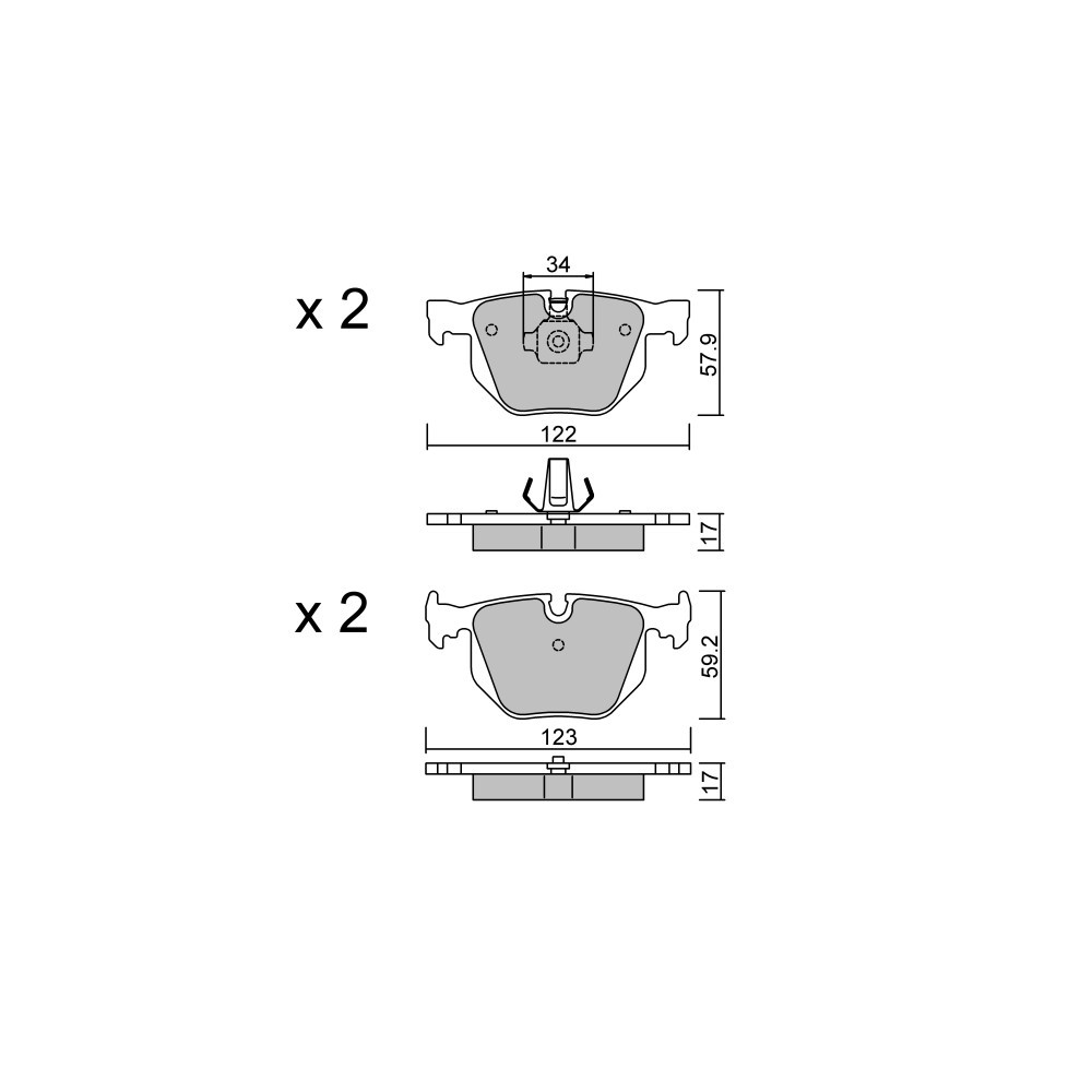 Plaquettes de frein GT2i Club Arrière pour BMW 7 IV (E65, E66, E67) 735 i 306cv 2001-07-01-2009-12-01 - GT-PC5770 - 3666618587004