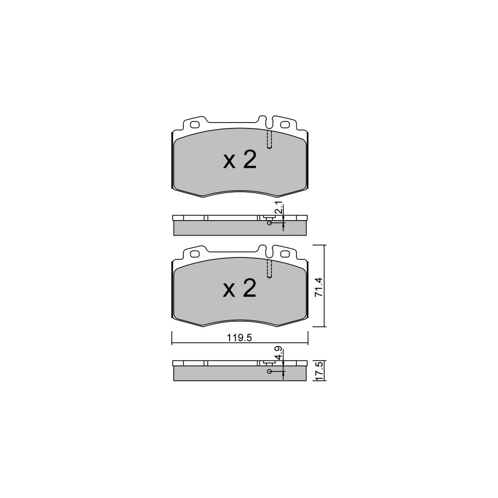 GT2i Club Front brake pads for MERCEDES BENZ CLK (209) 320 CDi, 500 V8, 55 AMG 2002-10 - Brake calipers Brembo - GT-PC5795 - 3666618587042