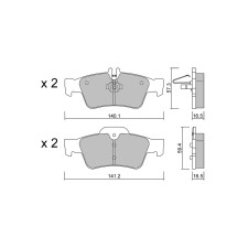 Remblokken GT2i Club Achter voor MERCEDES BENZ S Klasse VI (W221) S 500 CGI 4-matic 436pk 2005-10-01-2013-12-01 - GT-PC5840 - 3666618587097