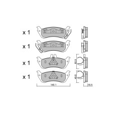 Plaquettes de frein GT2i Club Arrière pour MERCEDES BENZ Classe M I (W163) ML 320 (163.154) 218cv 1998-02-01-2005-06-01