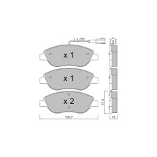 GT2i Club Avant remblokken voor FIAT Bravo II (198_) 2.4 20V (192_XD1A, 192AXD12) 170pk 2006-11-01- - GT-PC5930 - 3666618587226