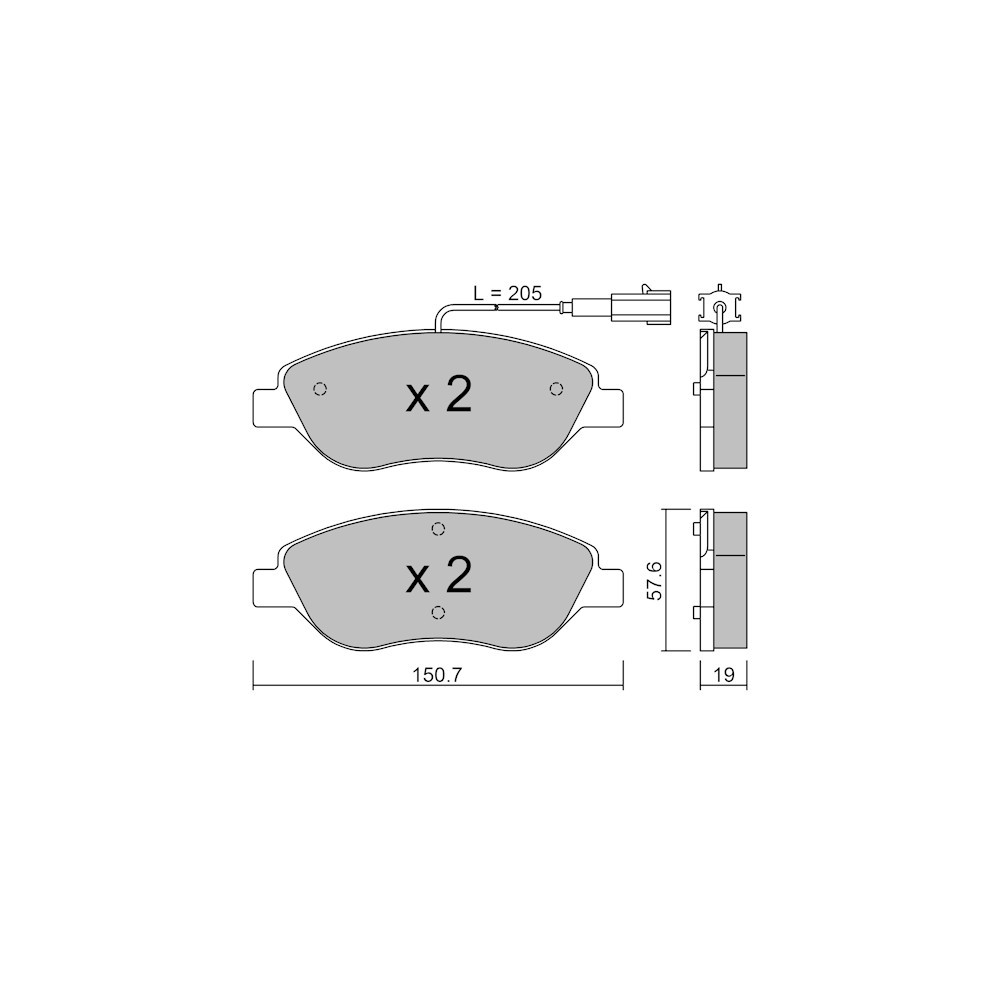 GT2i Club Avant remblokken voor ALFA ROMEO Mito 1.3 JTDm, 1.4i 16V Turbo, 1.6 JTDM 08-18 - Bosch remklauwen - GT-PC5931 - 3666618587233