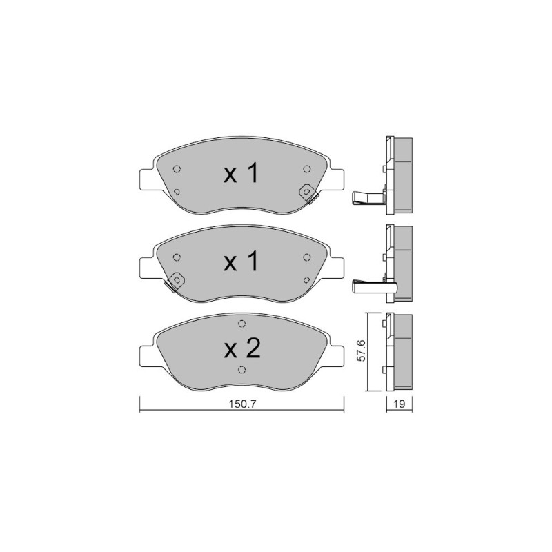 GT2i Club Avant remblokken voor FIAT Tipo II Sedan (356_) / Egea S 55 AMG (220.073, 220.173) 361pk 2015-10-01- - GT-PC5932 - 3666618587240