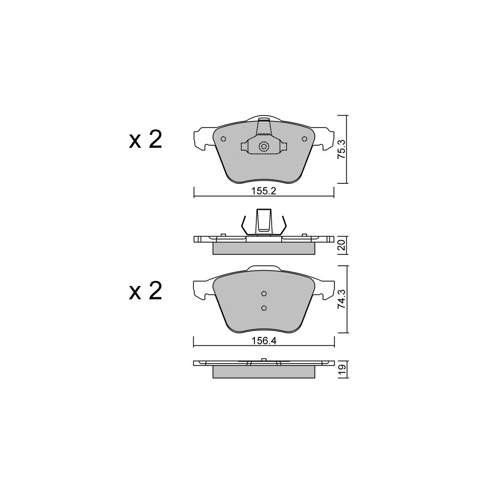 Plaquettes de frein GT2i Club Avant pour VOLVO V60 I (155) 3.0 T AWD 351cv 2010-07-01-2018-12-01 - GT-PC6151 - 3666618587288