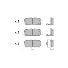 Pastiglie freno posteriori GT2i Club per INFINITI Q50 50 Hybrid AWD 365cv 2013-04-01-