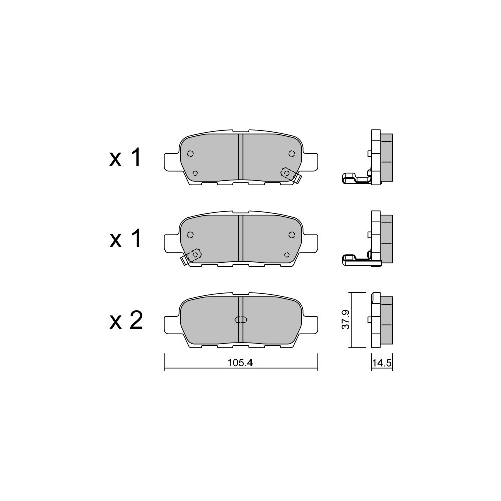 GT2i Club Rear brake pads for INFINITI Q50 50 Hybrid AWD 365cv 2013-04-01- - GT-PC6280 - 3666618587363