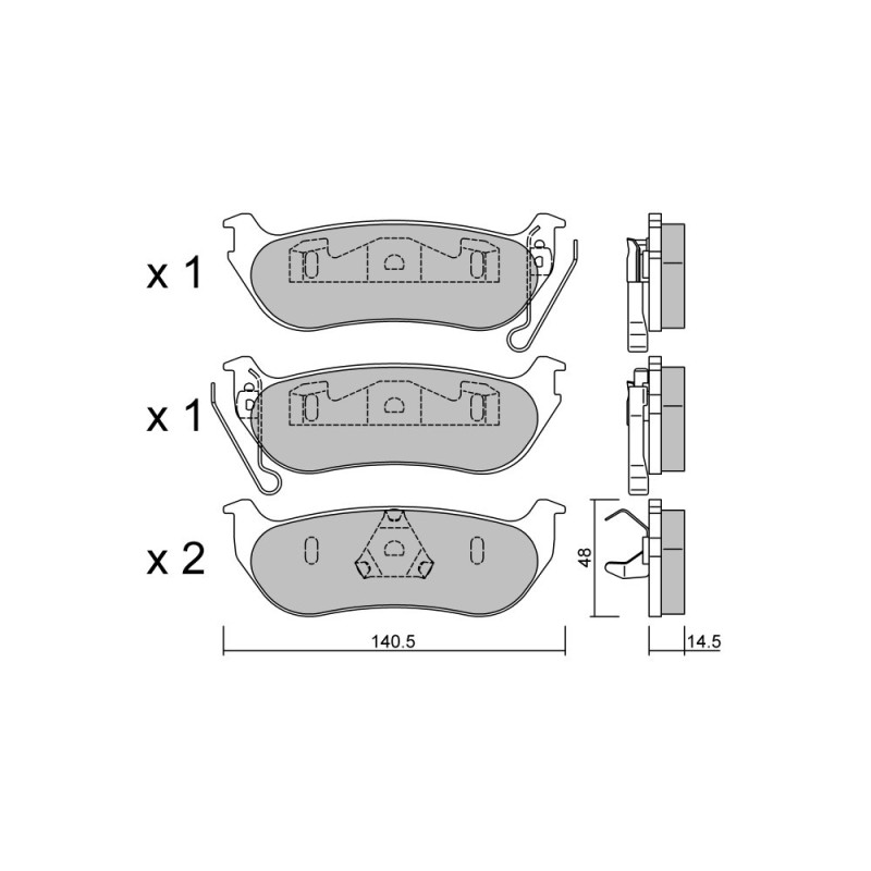GT2i Club remblokken achter voor JEEP Cherokee III (KJ)/ Liberty 3.7 4x4 214pk 2001-03-01-2008-01-01 - GT-PC6430 - 3666618587448