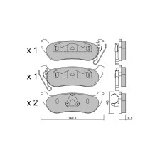 GT2i Club remblokken achter voor JEEP Cherokee III (KJ)/ Liberty 3.7 4x4 214pk 2001-03-01-2008-01-01 - GT-PC6430 - 3666618587448