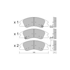 Plaquettes de frein GT2i Club Avant pour KIA Cerato I Sedan (FB)/ Spectra 2.5 V6 150cv 2000-06-01-2009-12-01