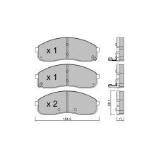 Plaquettes de frein GT2i Club Avant pour KIA Carnival II (GQ)/ Sedona 3.5 195cv 1999-01-01-2007-09-01