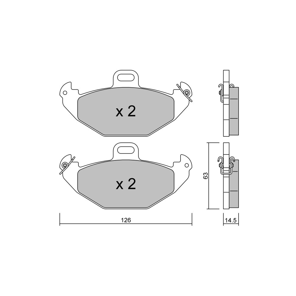GT2i Club Rear brake pads for RENAULT Laguna I (B56_, 556_) 3.0 24V (K56V) 191cv 1993-11-01-2002-08-01 - GT-PC6500 - 3666618587509