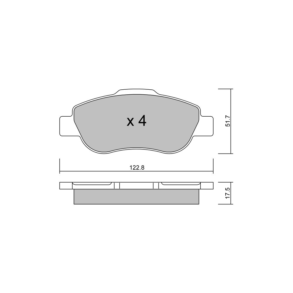 GT2i Club Front brake pads for FIAT Panda II (169_) 1.3 D Multijet (169AXG1A, 169AXD1A) 75cv 2003-09-01- - GT-PC6540 - 3666618587516