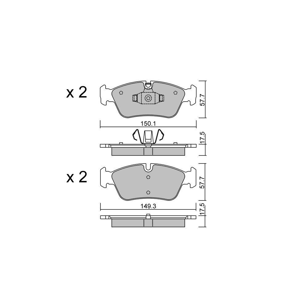 Plăcuțe de frână GT2i Club față pentru BMW Seria 3 (E90-E91-E92-E93) 316i, 318i, 318d, 320i 05-11 – Etriere de frână Ate - GT-PC6560 - 3666618587547