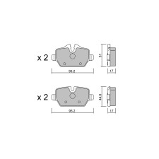 Plaquettes de frein GT2i Club Arrière pour BMW Serie 1 (E81-E82-E87-E88) 116i, 116d, 118i, 118d 2004-13 - Etriers de frein Trw 