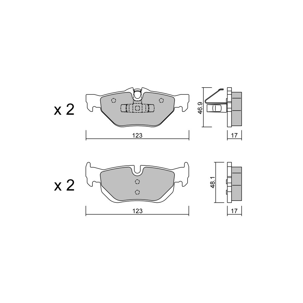 Remblokken GT2i Club Achter voor BMW Serie 3 (E90-E91-E92-E93) 330i, 330d, 335i, 335d 2005-11 - Ate remklauwen - GT-PC6580 - 3666618587561