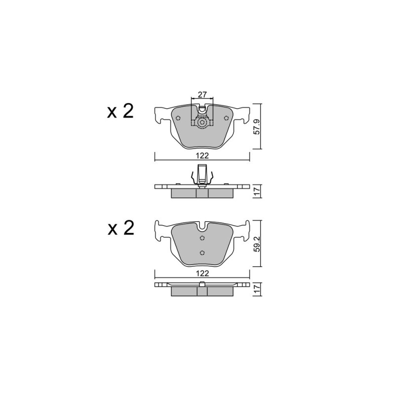 GT2i Club remblokken achter voor BMW 6 II (E63) 635 d 286pk 2003-09-01-2010-12-01 - GT-PC6600 - 3666618587585