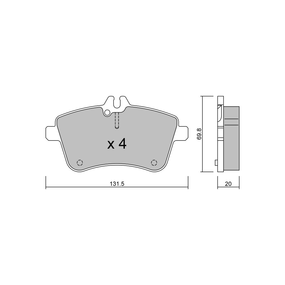 GT2i Club Avant remblokken voor MERCEDES BENZ A-Klasse II (W169) 2.0 230pk 2004-09-01-2012-06-01 - GT-PC6630 - 3666618587622