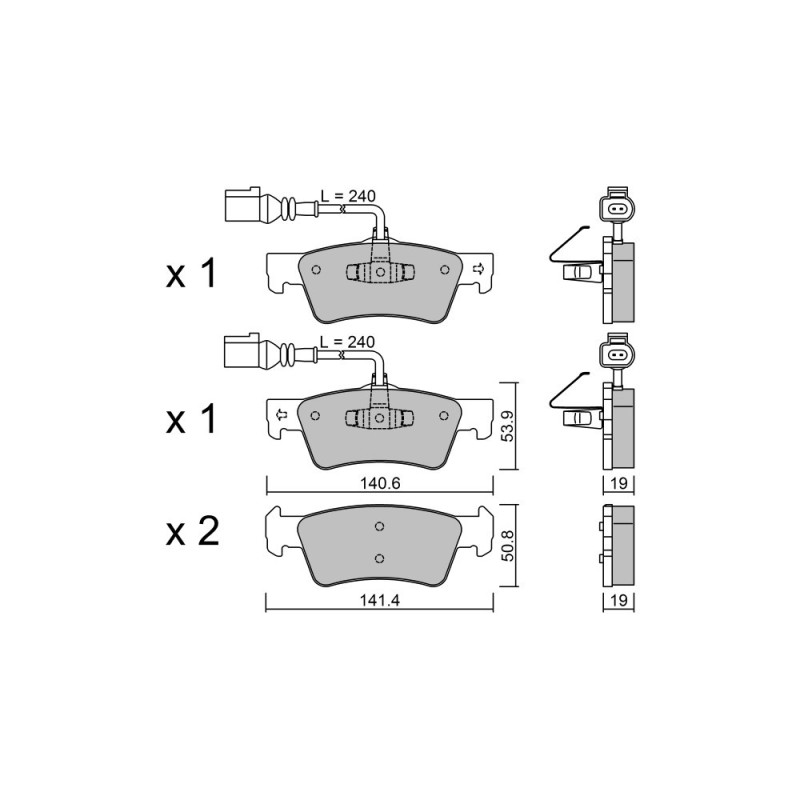 Remblokken GT2i Club Achter voor VOLKSWAGEN Touareg I (7LA, 7L6, 7L7) 3.7 quattro 281pk 2002-10-01-2010-05-01 - GT-PC6770 - 3666618587738