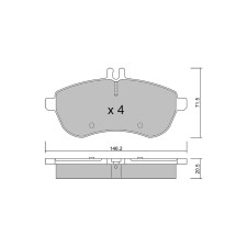 GT2i Club Front brake pads for MERCEDES BENZ Classe C III (W204) C 300 4-matic (204.080) 252cv 2007-01-01-2014-07-01