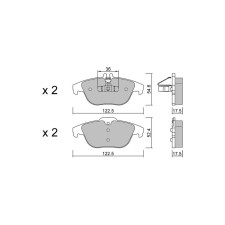 Plaquettes de frein GT2i Club Arrière pour MERCEDES Classe C III (W204) C350 4-matic 306cv 2007-01-01-2014-07-01