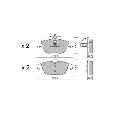 Plaquettes de frein GT2i Club Arrière pour MERCEDES BENZ Classe E IV Coupe (C207) E 500 (207.473) 408cv 2009-01-01-2016-12-01