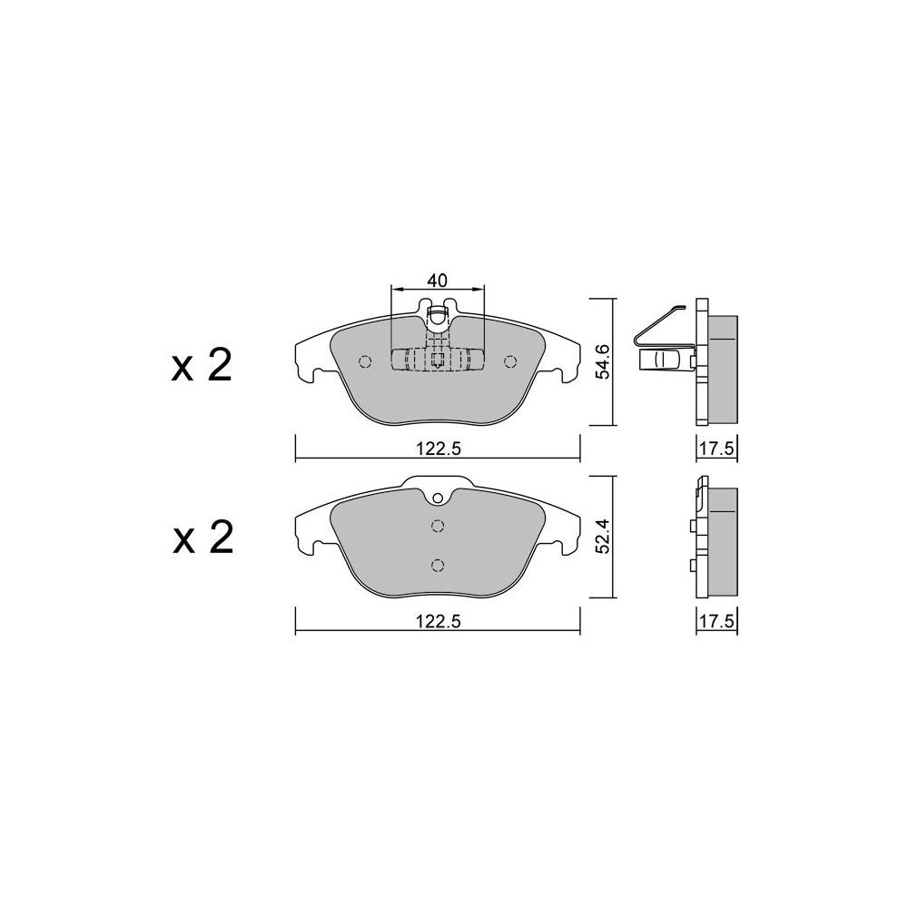 Plaquettes de frein GT2i Club Arrière pour MERCEDES BENZ Classe E IV Coupe (C207) E 500 (207.473) 408cv 2009-01-01-2016-12-01 - GT-PC6822 - 3666618587790