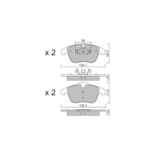 Pastiglie freno anteriori GT2i Club per LAND ROVER Range Rover Evoque I (L538) 2.0 4x4 290cv 2011-06-01-2019-12-01