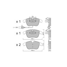 GT2i Club Front brake pads for AUDI A4 - A4 Quattro (8K) 1.8i TFSi, 2.0i TFSi, 2.0 TDi 2007-15 - Brake calipers Ate 