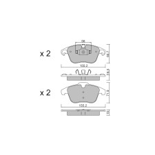 GT2i Club Front brake pads for CITROEN DS4 2.0 BlueHDi 180 181cv 2011-04-01-2015-07-01
