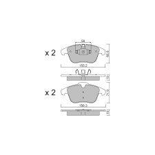 Plaquettes de frein GT2i Club Avant pour JAGUAR XF I (X250) 4.2 305cv 2008-03-01-2015-04-01