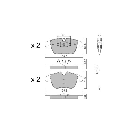 GT2i Club Front brake pads for PEUGEOT 508 I SW (8E_) 2.0 4x4 240cv 2010-11-01-2018-12-01