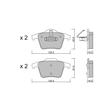 Plaquettes de frein GT2i Club Arrière pour VOLVO XC90 I (275) V8 AWD 320cv 2002-06-01-2014-12-01