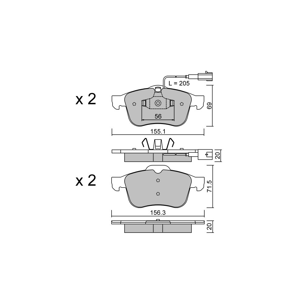 GT2i Club Avant remblokken voor ALFA ROMEO 159 (939_) 2.2 JTS 185pk 2005-06-01-2012-12-01 - GT-PC7190 - 3666618588056