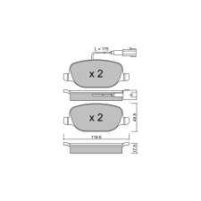 Remblokken GT2i Club Achter voor LANCIA Delta III (844_) 1.8 241pk 2008-08-01-2014-08-01 - GT-PC7201 - 3666618588087
