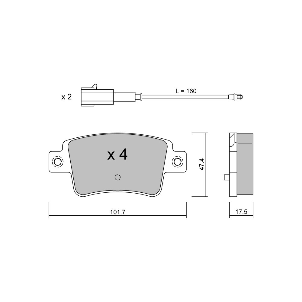 Plaquettes de frein GT2i Club Arrière pour ABARTH Punto Evo (199_) 1.4 (199.AXX1B) 180cv 2008-07-01-2012-02-01 - GT-PC7211 - 3666618588117