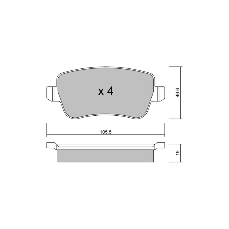 Remblokken GT2i Club Achter voor FIAT Croma II (194_) 2.4 D Multijet 200pk 2005-06-01-2011-12-01 - GT-PC7220 - 3666618588124