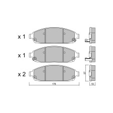 GT2i Club Front brake pads for JEEP Grand Cherokee III (WH, WK) 5.7 V8 4x4 366cv 2004-10-01-2011-10-01