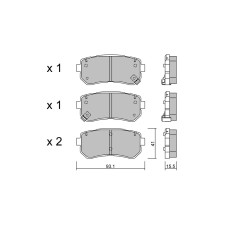 Plaquettes de frein GT2i Club Arrière pour KIA Sportage III (SL) 2.0 GDI AWD 264cv 2010-06-01-2016-12-01